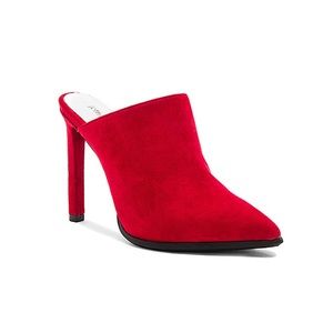 Palatine Heels in Red Suede